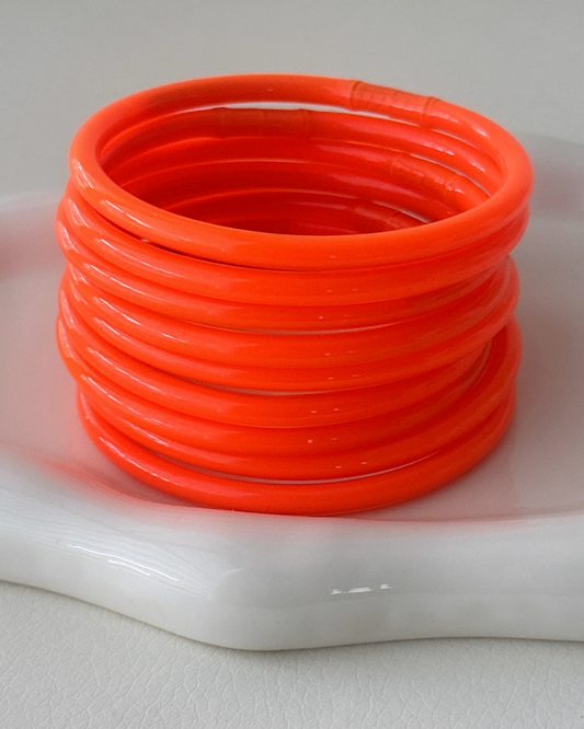 NEON ORANGE JELLY BANGLES