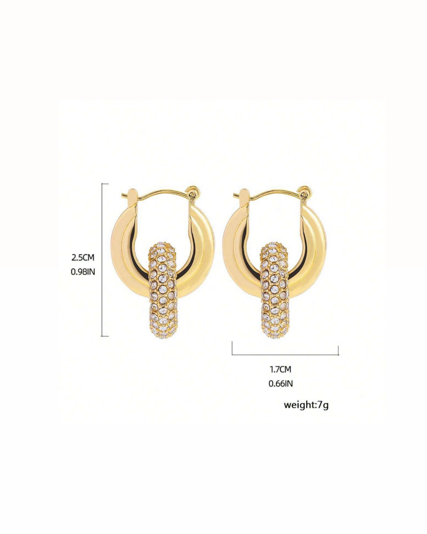 Zirconia Double Hoops Earrings