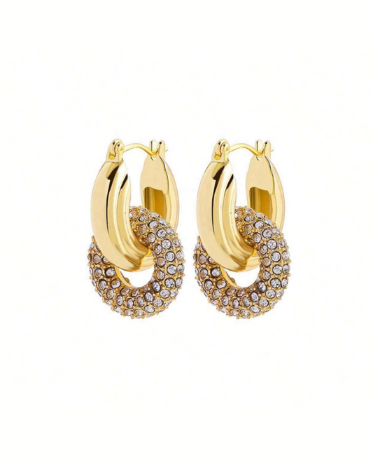 Zirconia Double Hoops Earrings