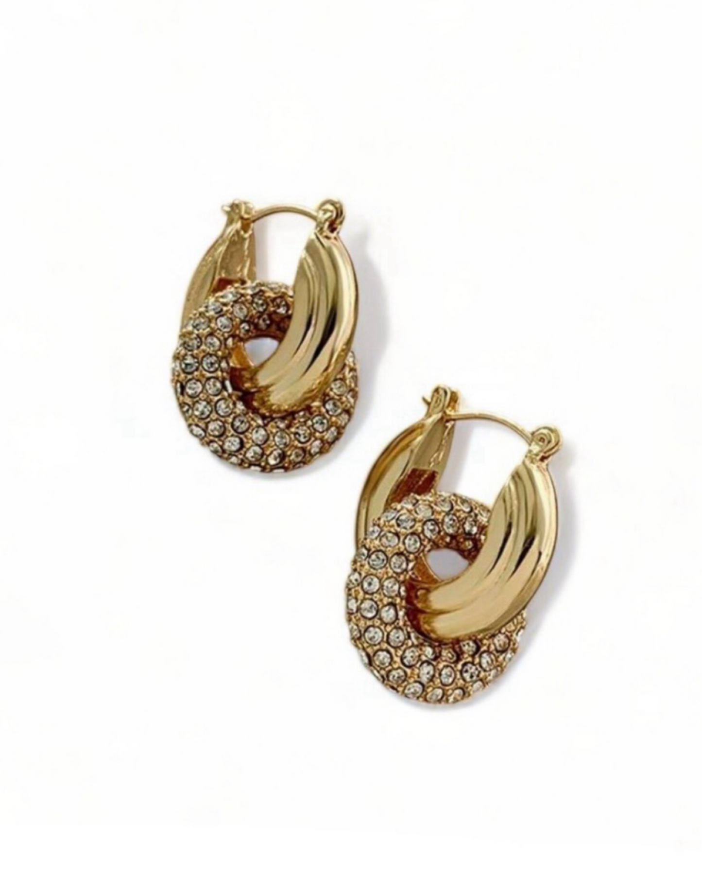 Zirconia Double Hoops Earrings