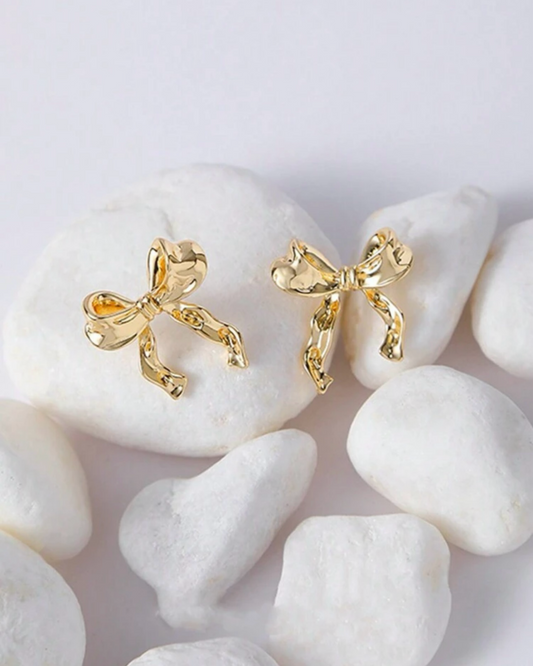 Coquette Golden Bow Earrings