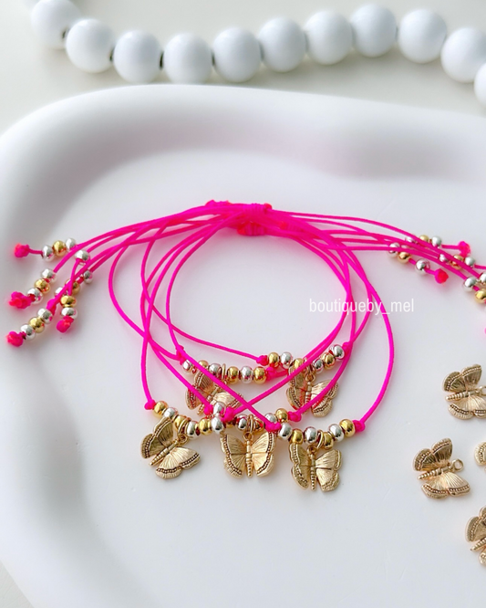 Hot Pink & Butterfly Bracelet