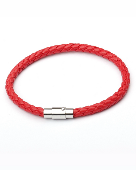 Men Red Leather Bracelet