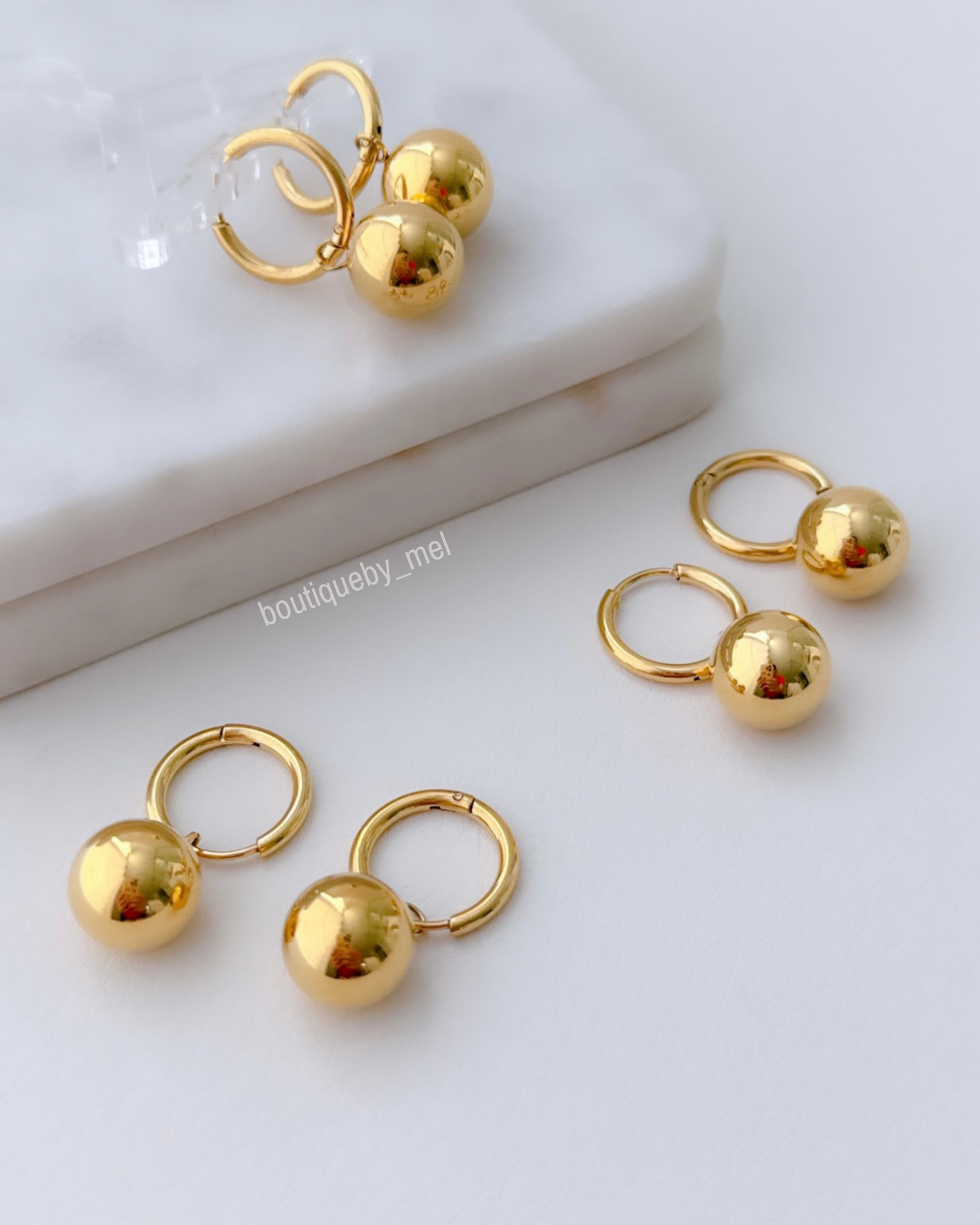 Golden Balls Hoop Earrings