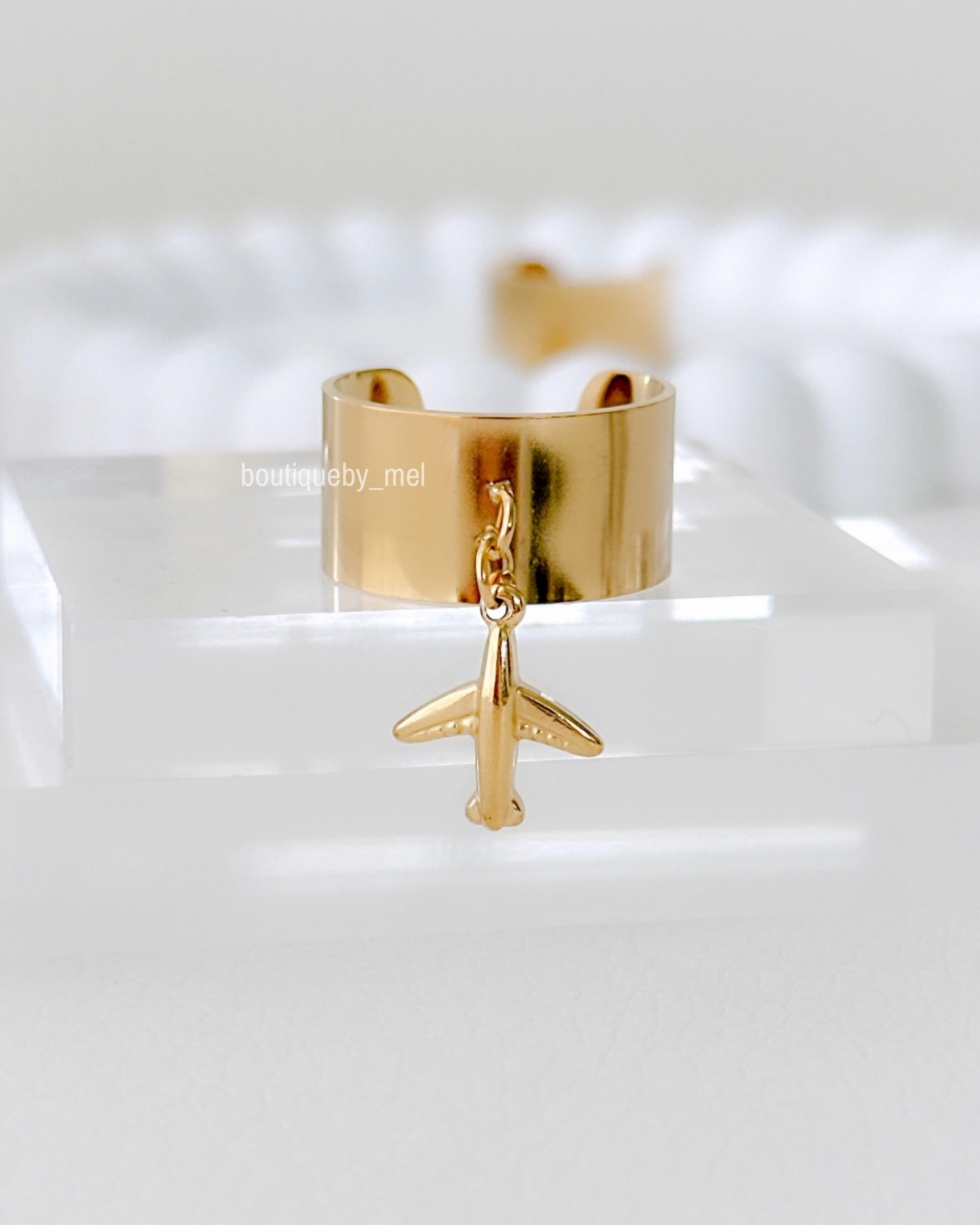 Airplane Charm Ring