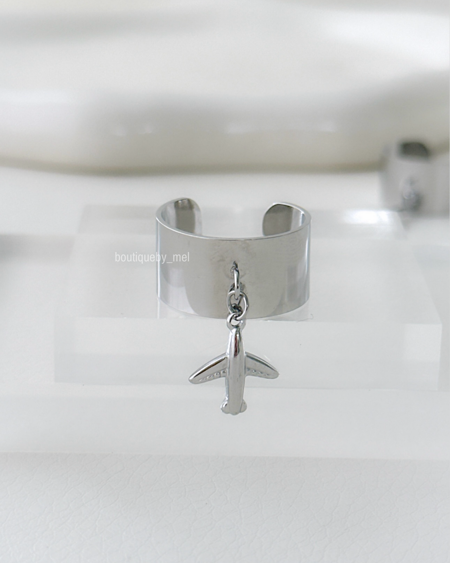 Airplane Charm Ring