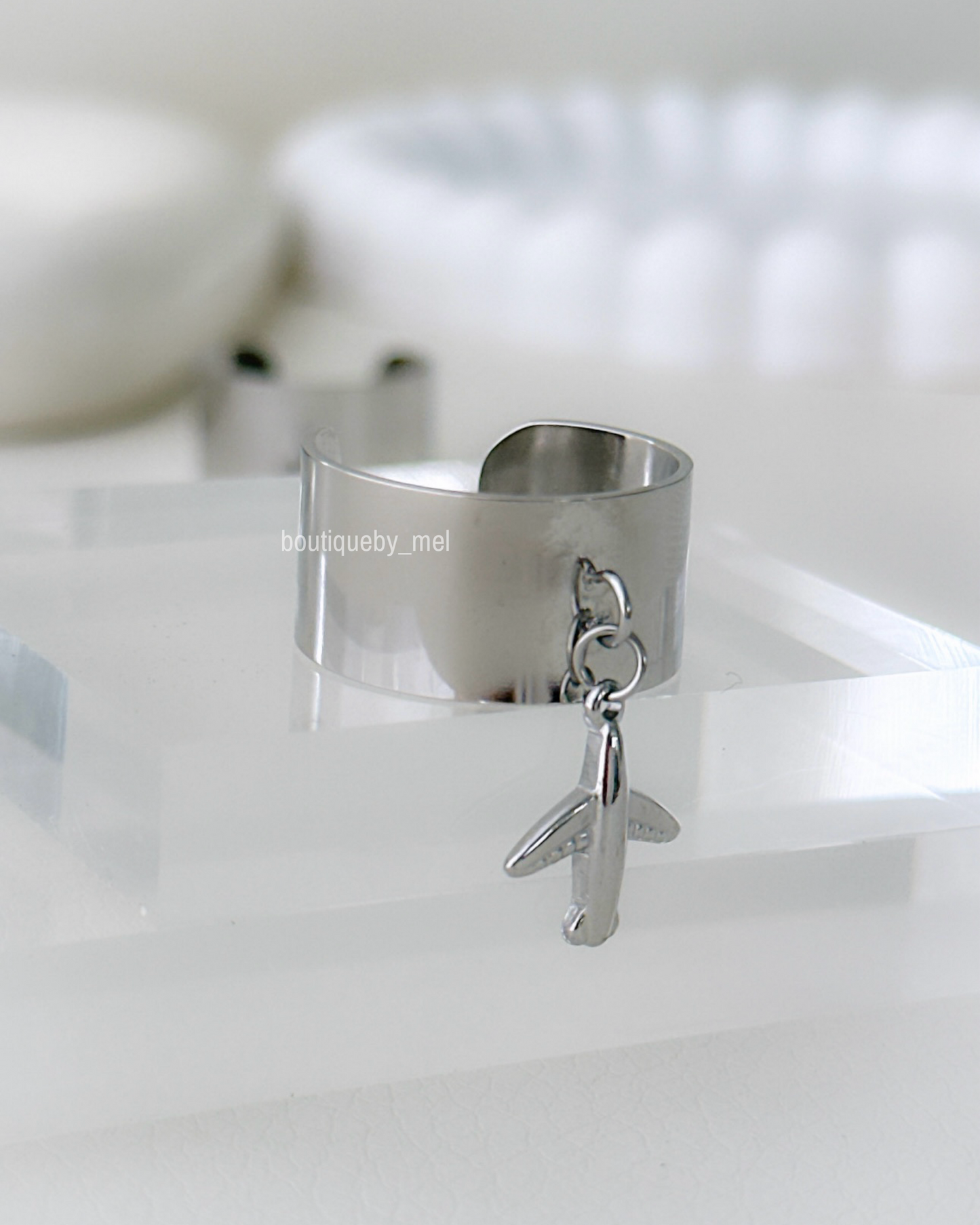 Airplane Charm Ring