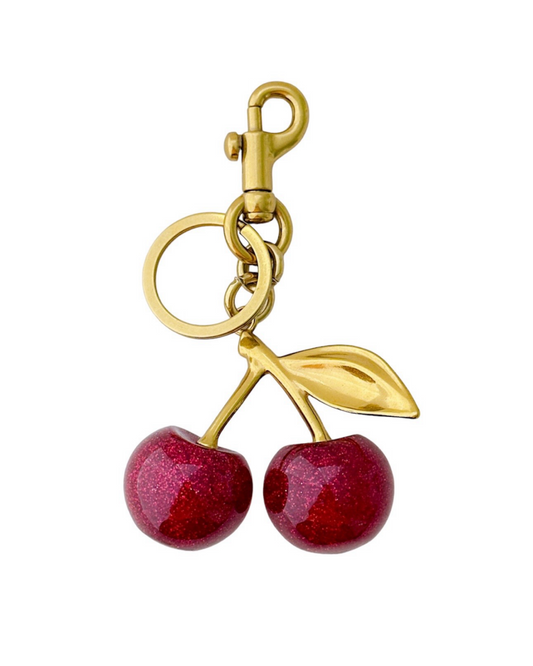 Glitter Cherry Bag Charm / Keychain