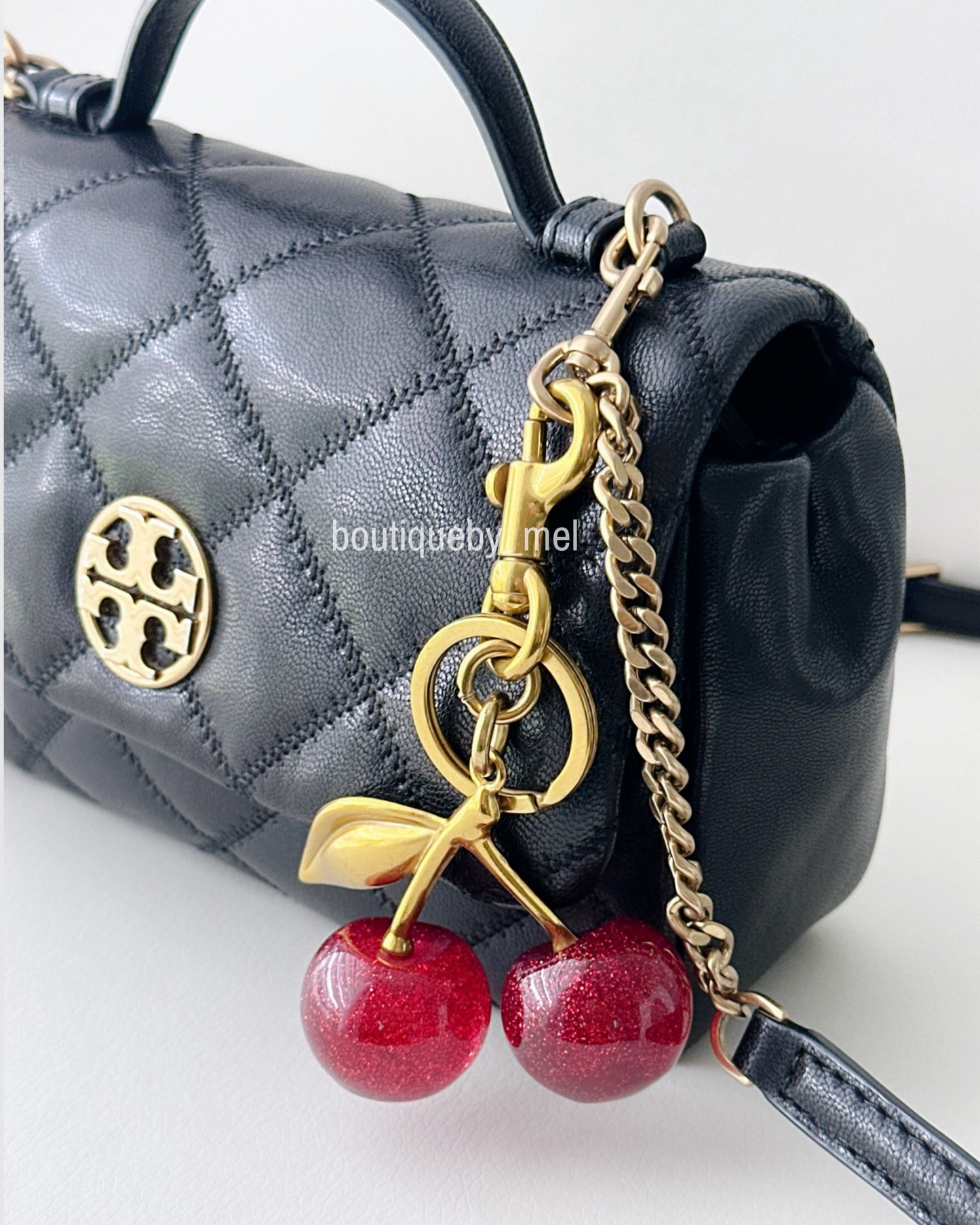 Glitter Cherry Bag Charm / Keychain