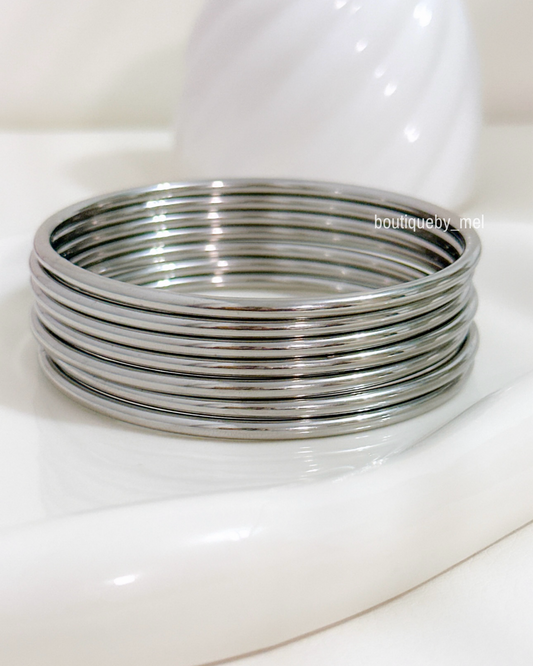 Silver Bangles - Set of 7