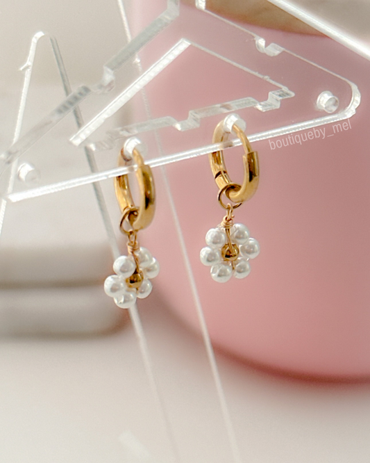 Daisy Pearl Hoops