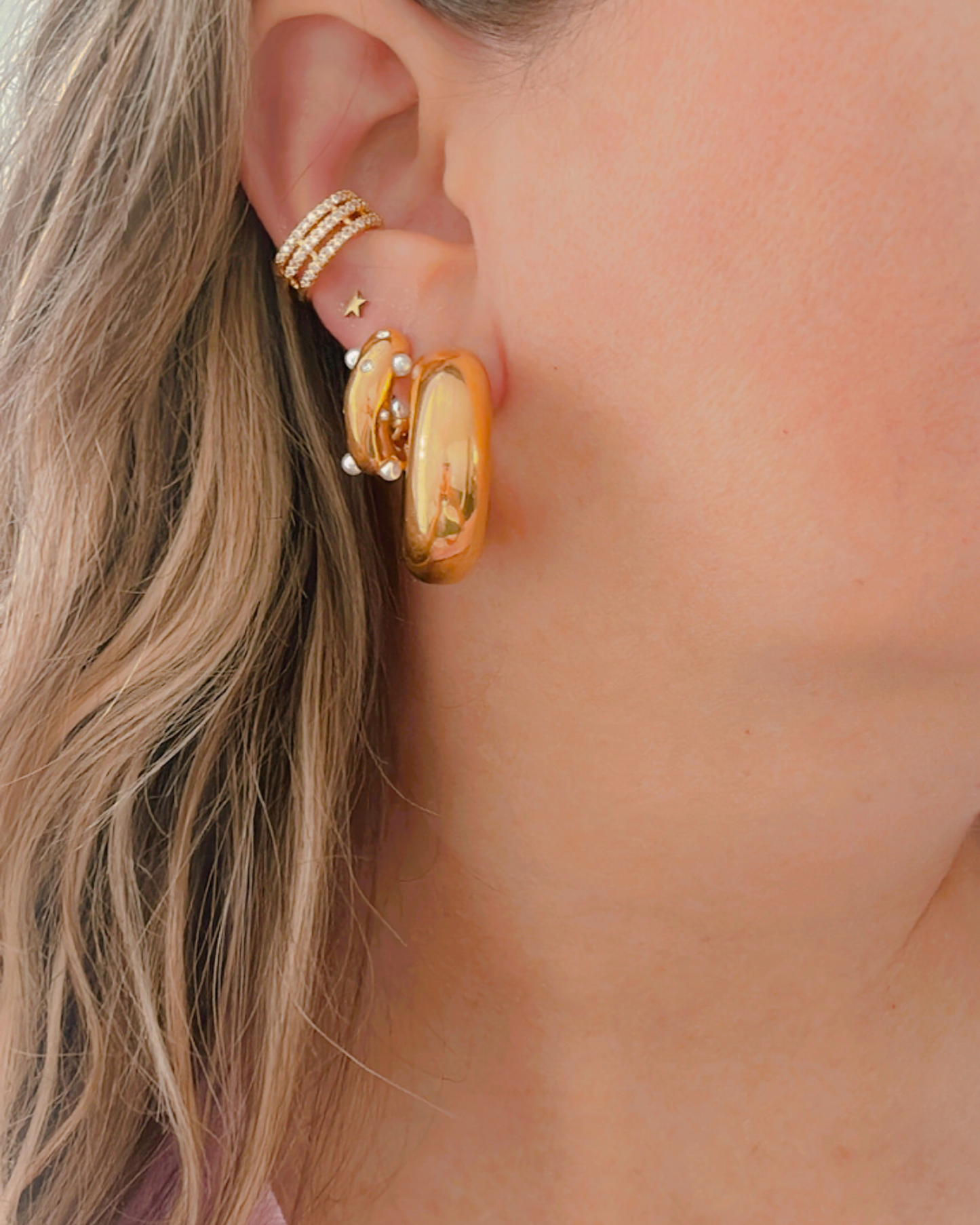 Zirconia Cuff Earrings