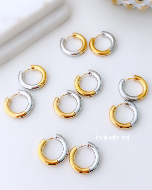 Two Tones Hoop Earrings