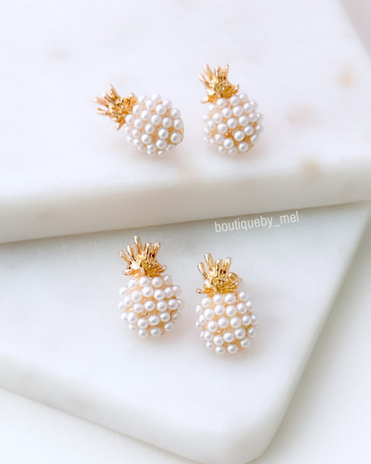 Pearl Pineapple Earrings