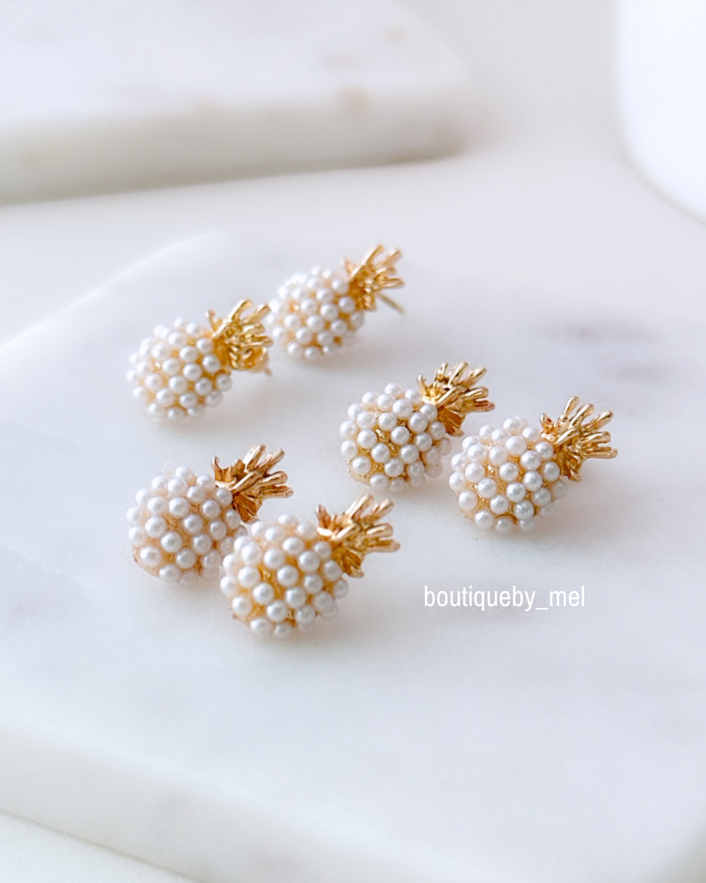 Pearl Pineapple Earrings