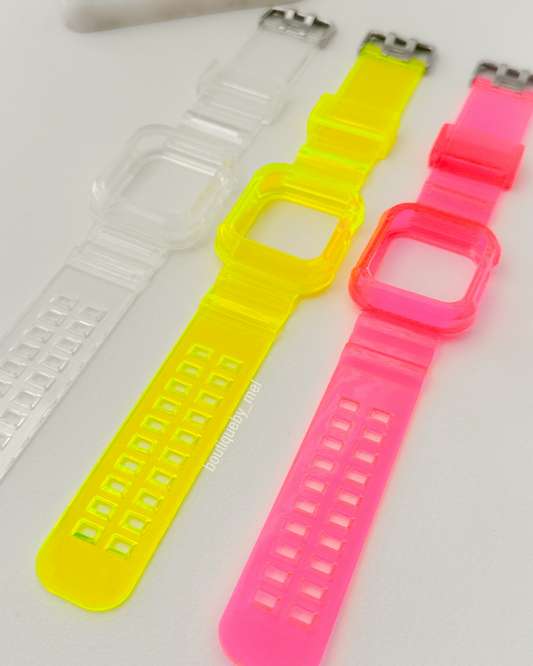 Clear Neon Apple Watch Bands