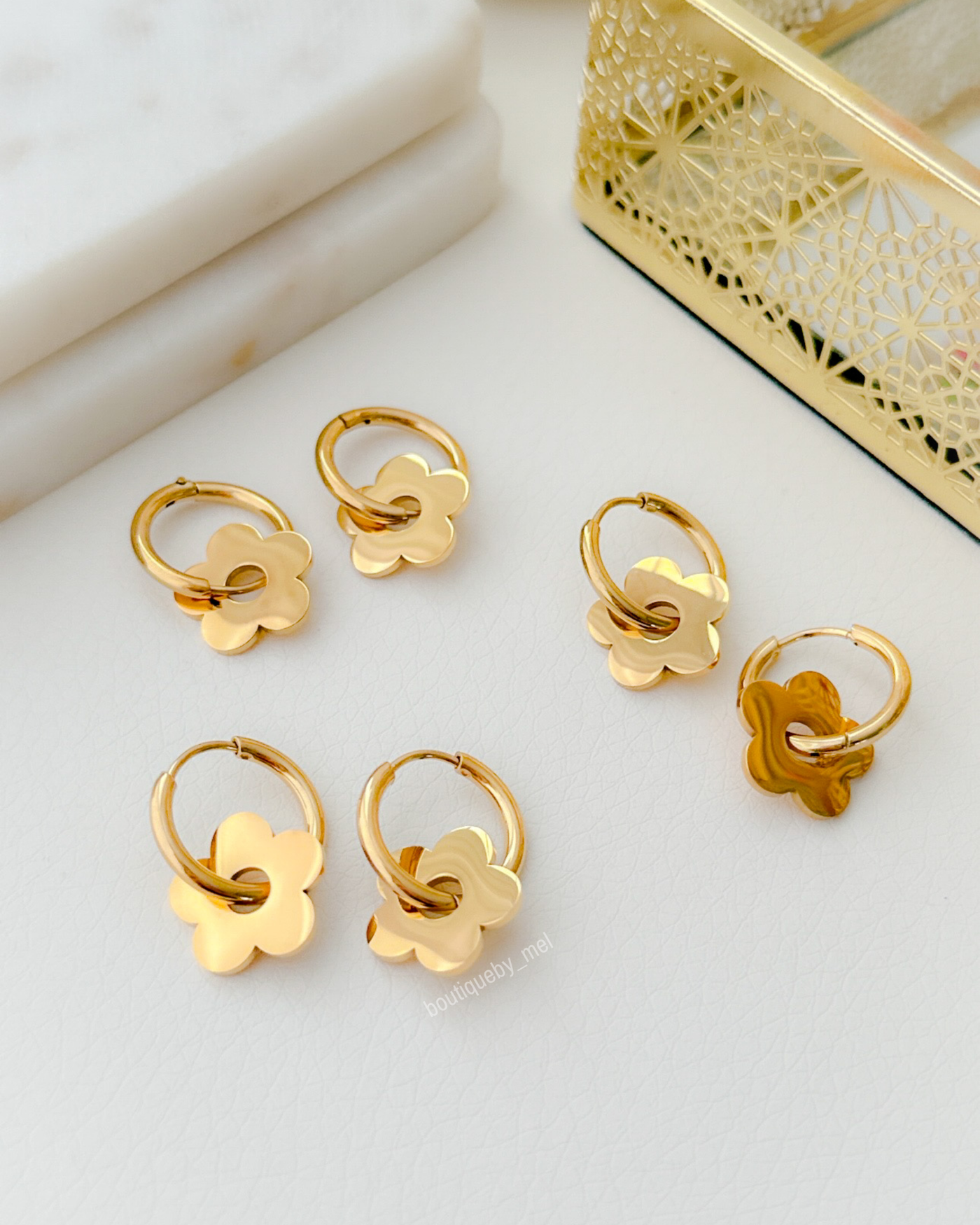 Daisy Golden Hoops Earrings