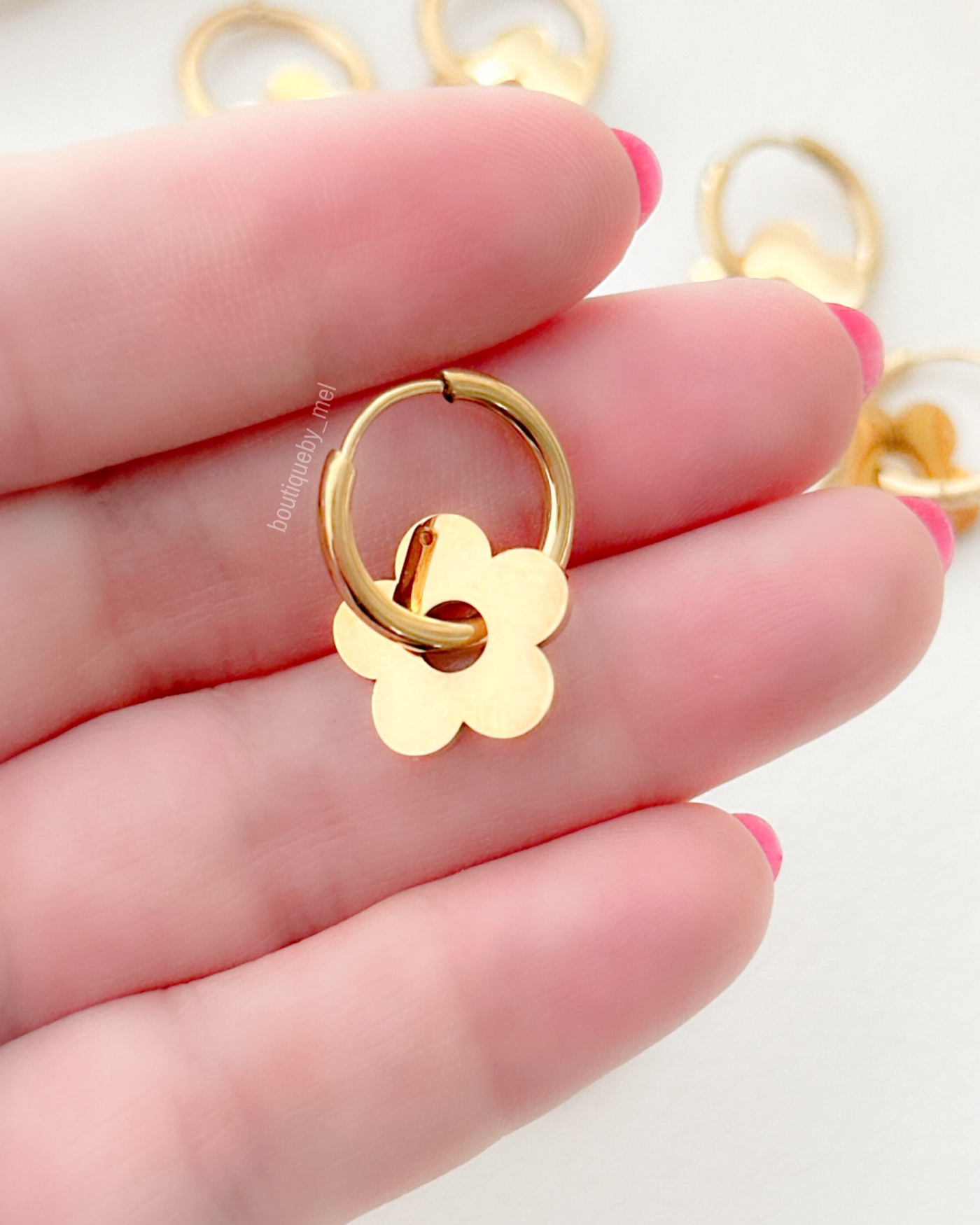 Daisy Golden Hoops Earrings